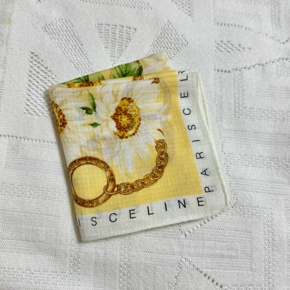 [B급] 셀린느 스카프손수건 플라워 패턴