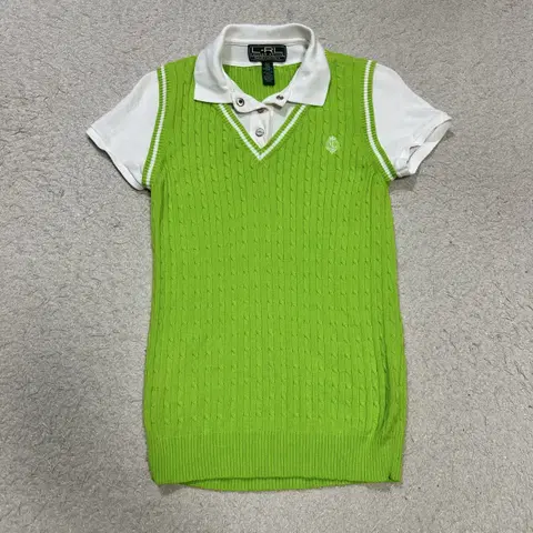 폴로 로렌 랄프로렌 반팔 카라넥 니트 여성 s