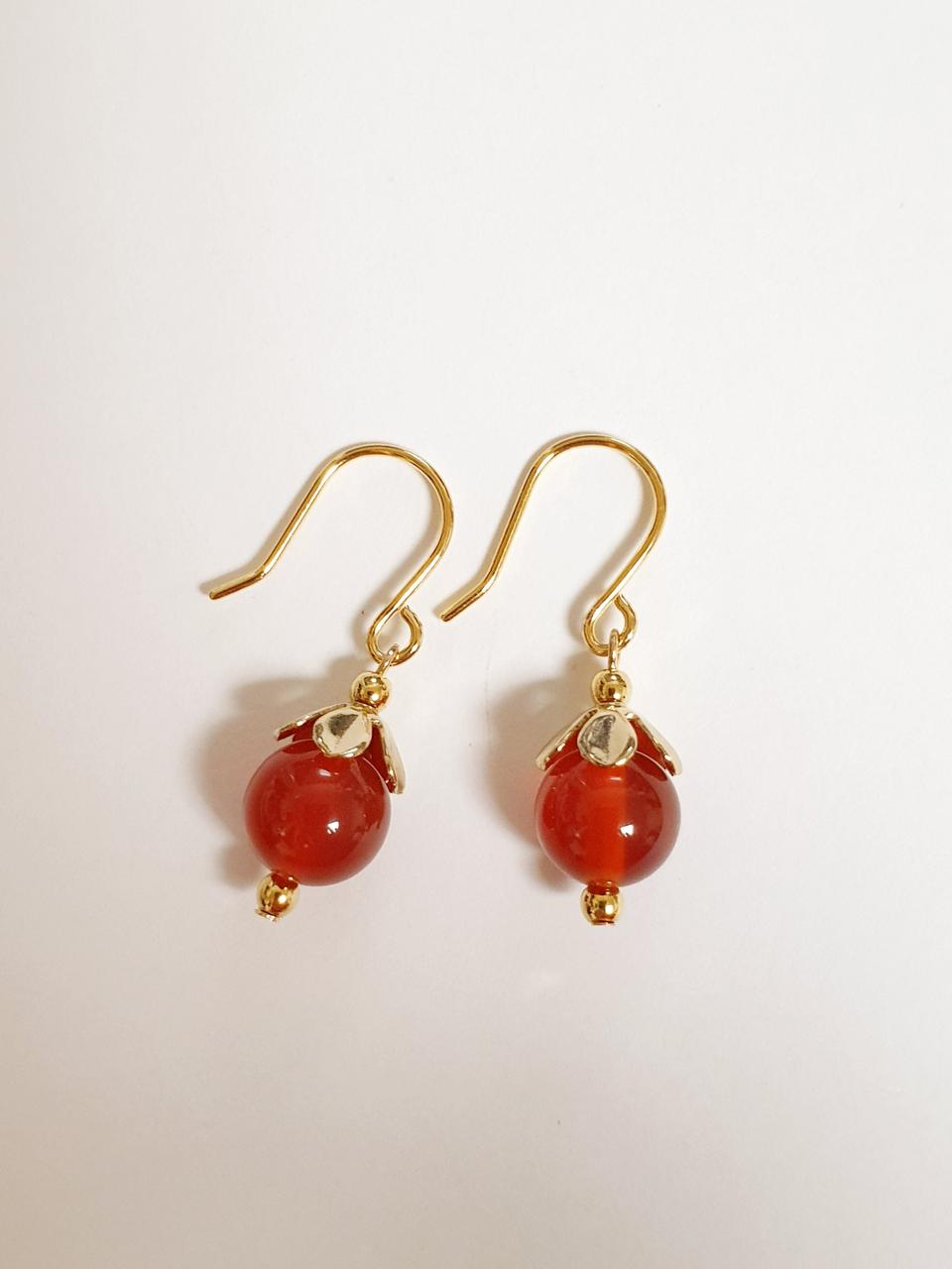 브라질 커넬리언 댕글 이어링