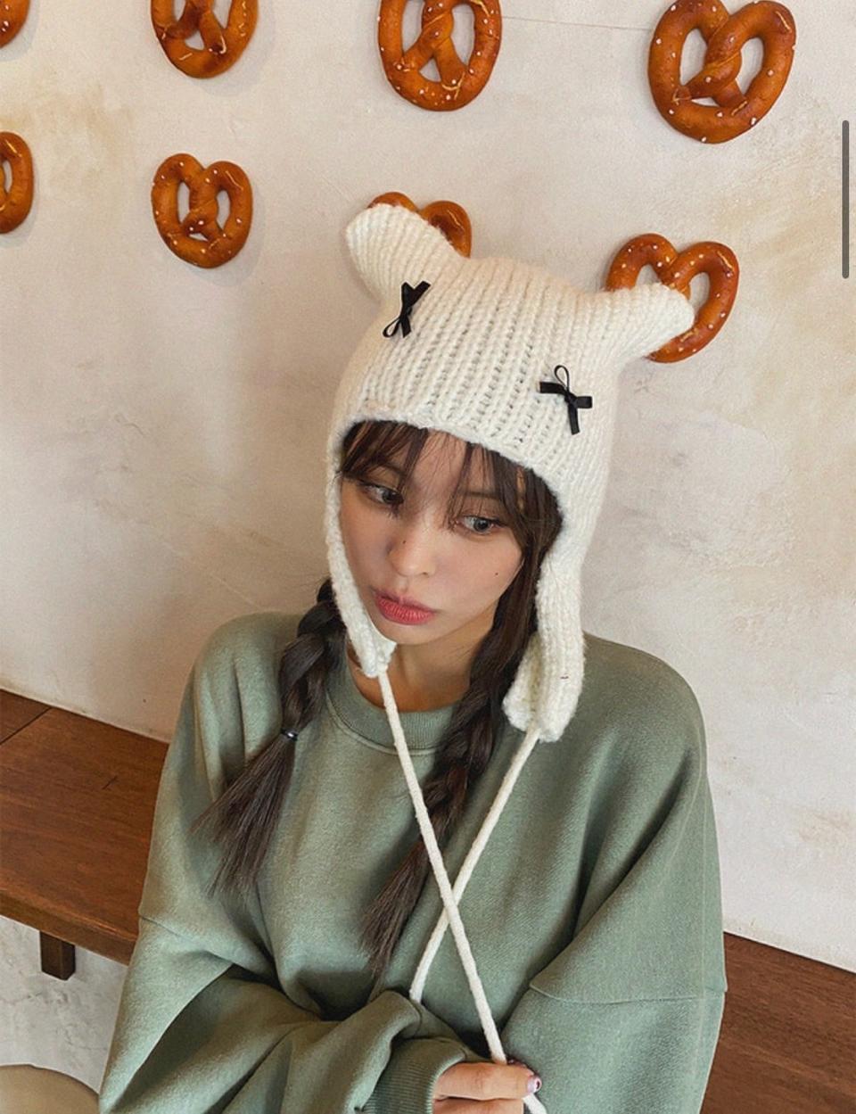 고양이 리본 비니