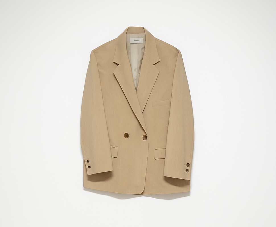 시스템 SYSTEM 베이지 더블 브레이저 자켓