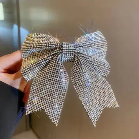 큐빅 리본 헤어핀 머리핀