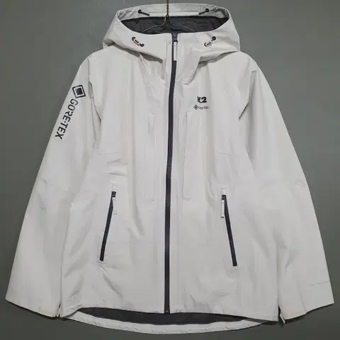 L (100) K2 고급 고어텍스 2L 바람막이 마운틴 후드 자켓 화이트