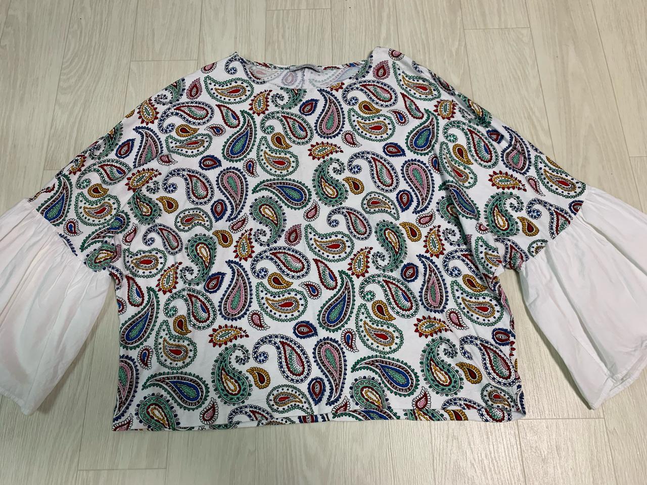 자라 페이즐리 나그랑 블라우스