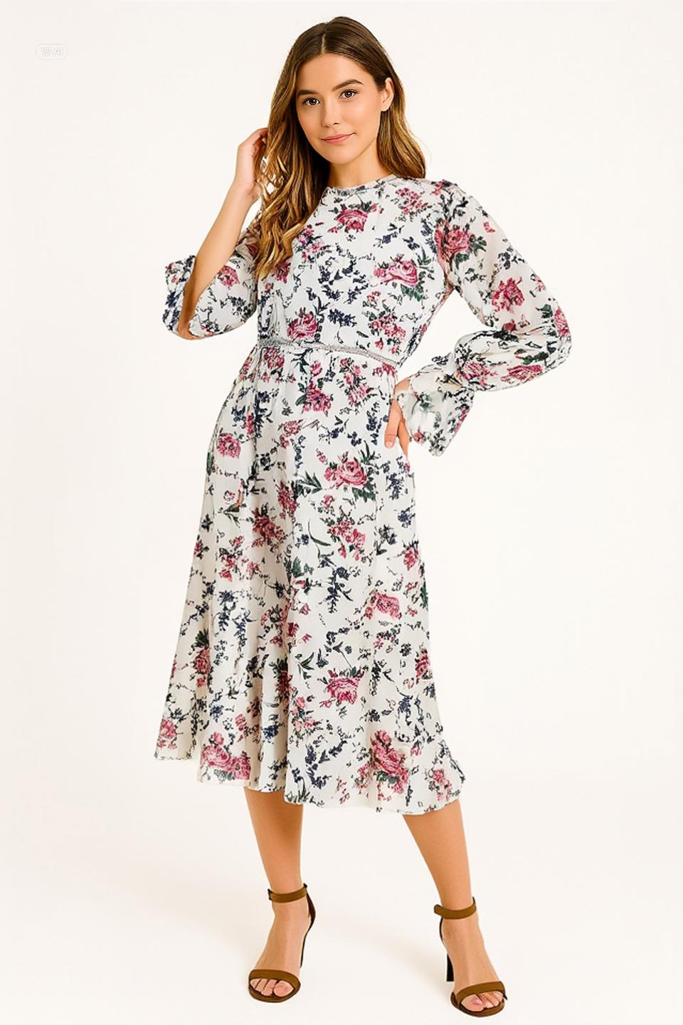 로엠 꽃무늬 롱원피스 (S)