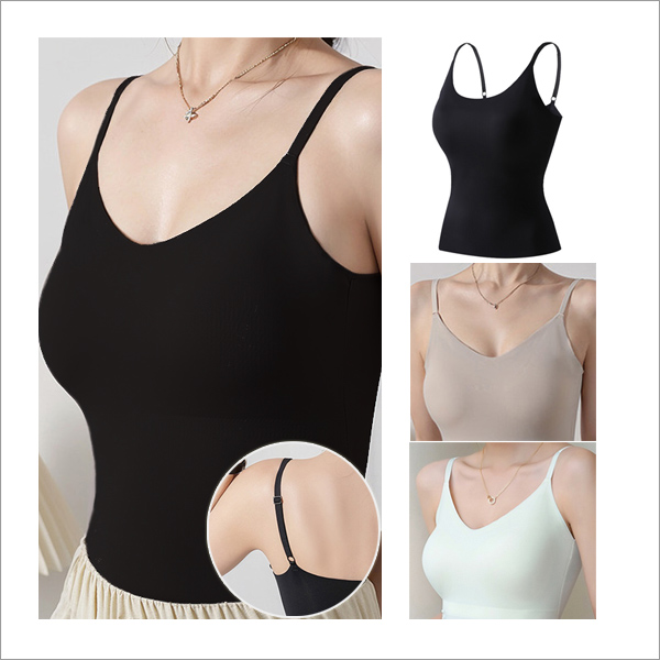 나세르 일체형 에어패드 노와이어 나일론 슬링캡 밀착 브라탑 끈나시