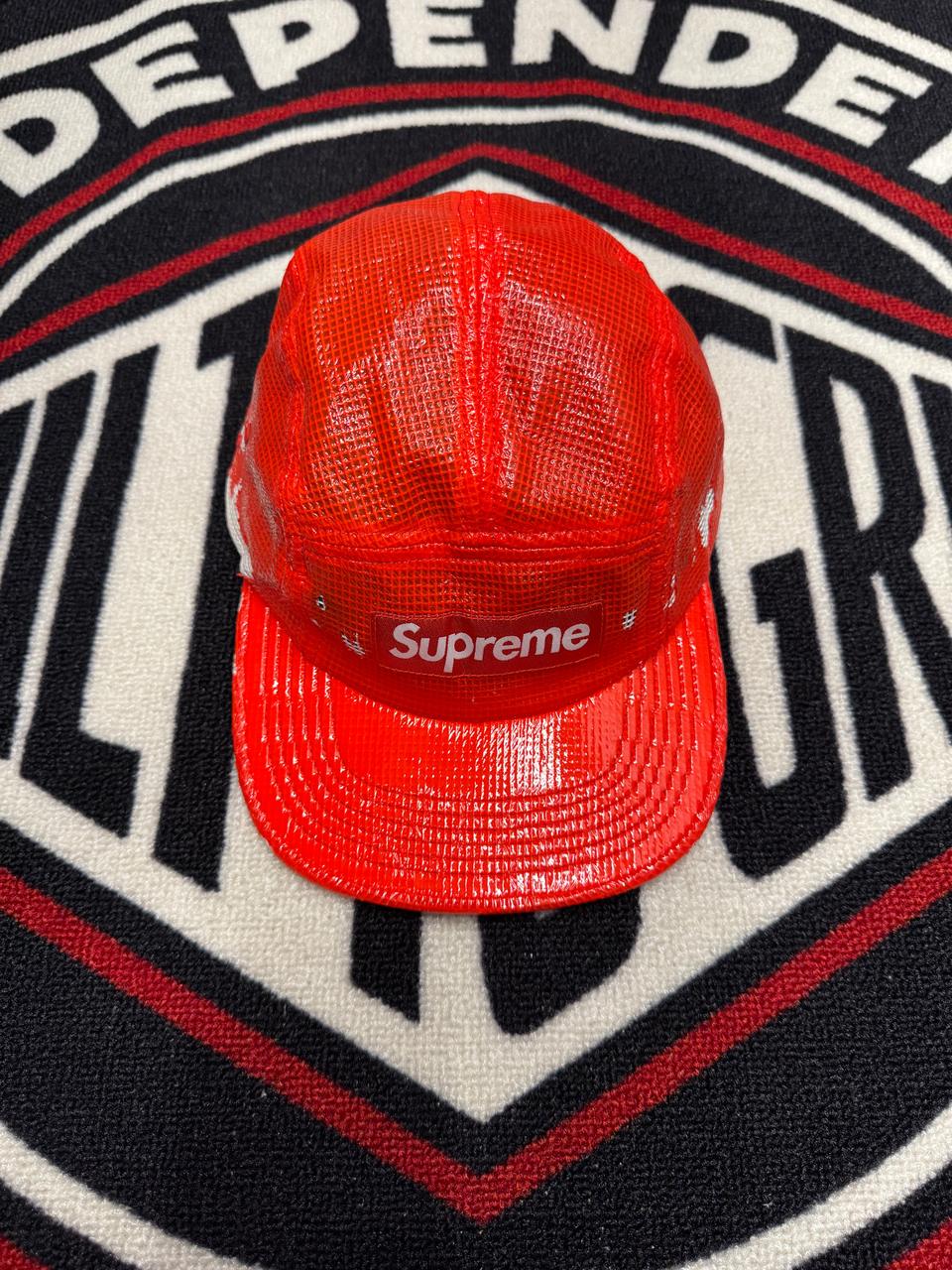 슈프림 라미네이트 박스 웨이브 캠프 캡 레드 FW17