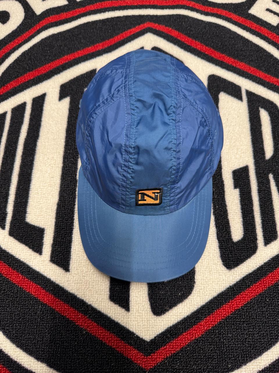 나이키 나일론 블루 파랑 로고 자수 벨크로 찍찍이 스페링 러닝 캡 모자