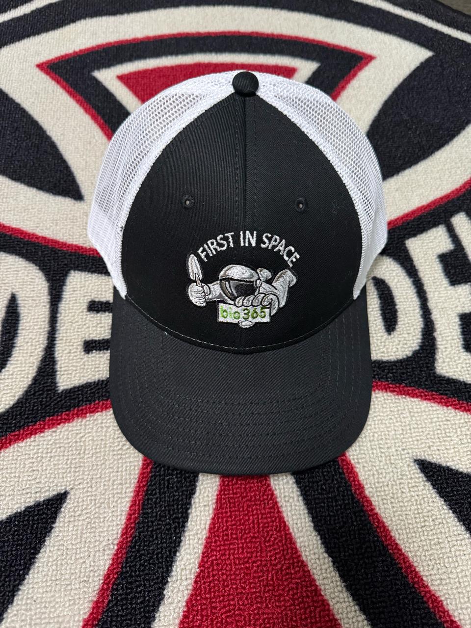 퍼스트 인 스페이스 빈티지 트러커 햇 볼 캡 네이비 화이트 스냅 백