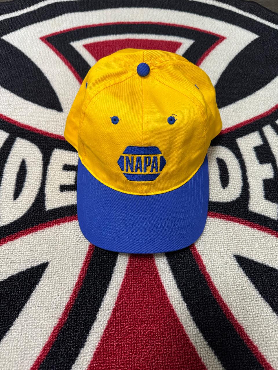 나파 오토 파츠 75주년 기념 옐로 앤 블루 스트랩 백 캡