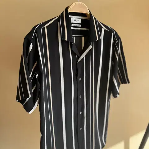 오픈카라 스트라이프 셔츠 100-105