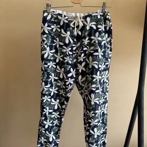 플라워패턴 린넨 조거 팬츠 비치웨어 리조트룩 29-30