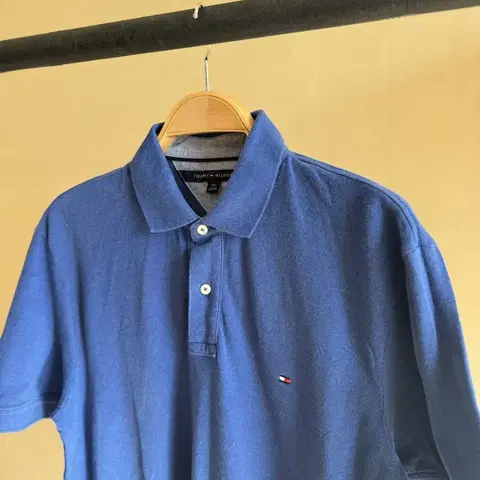타미힐피거 블루 반팔 워싱 폴로티 새상품 L 105