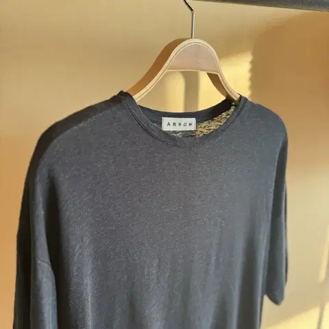 오버핏 차콜 기본 린넨 티셔츠 95~105 프리사이즈