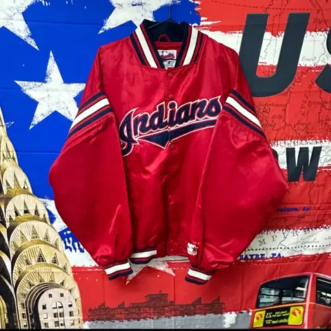 s급 90s스타터 클리블랜드 오버핏 야구바시티점퍼 m95