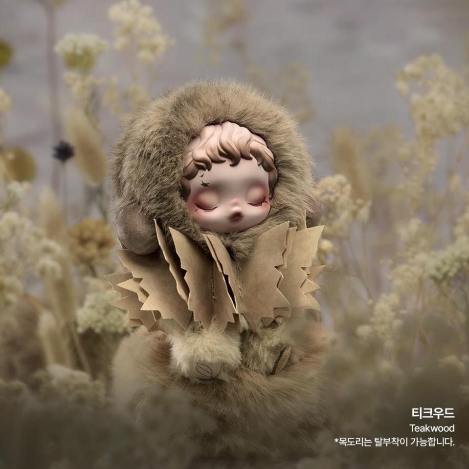 (미개봉원가)[정품] 스컬판다 빛의정원 키링 티크우드