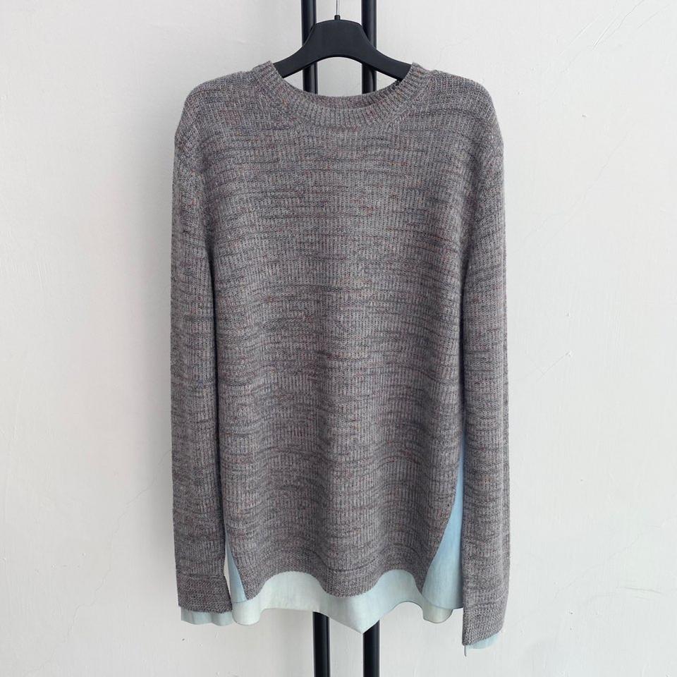 정품 타임 포스트모던 TIME POSTMODERN 배색 니트 탑