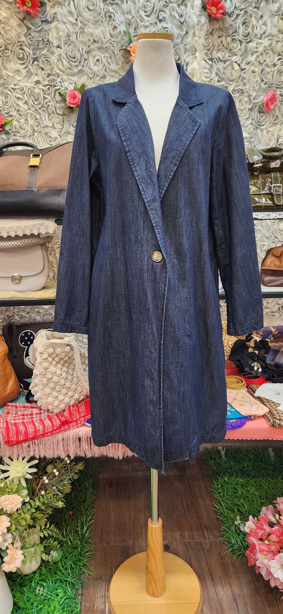 면100% 데님 롱코트(77)