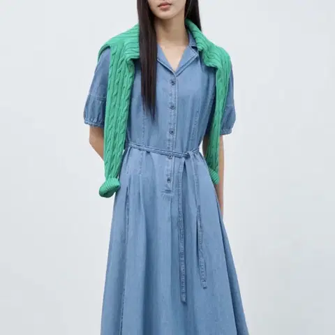 24 빈폴 레이디스 벨티드 데님 원피스 90