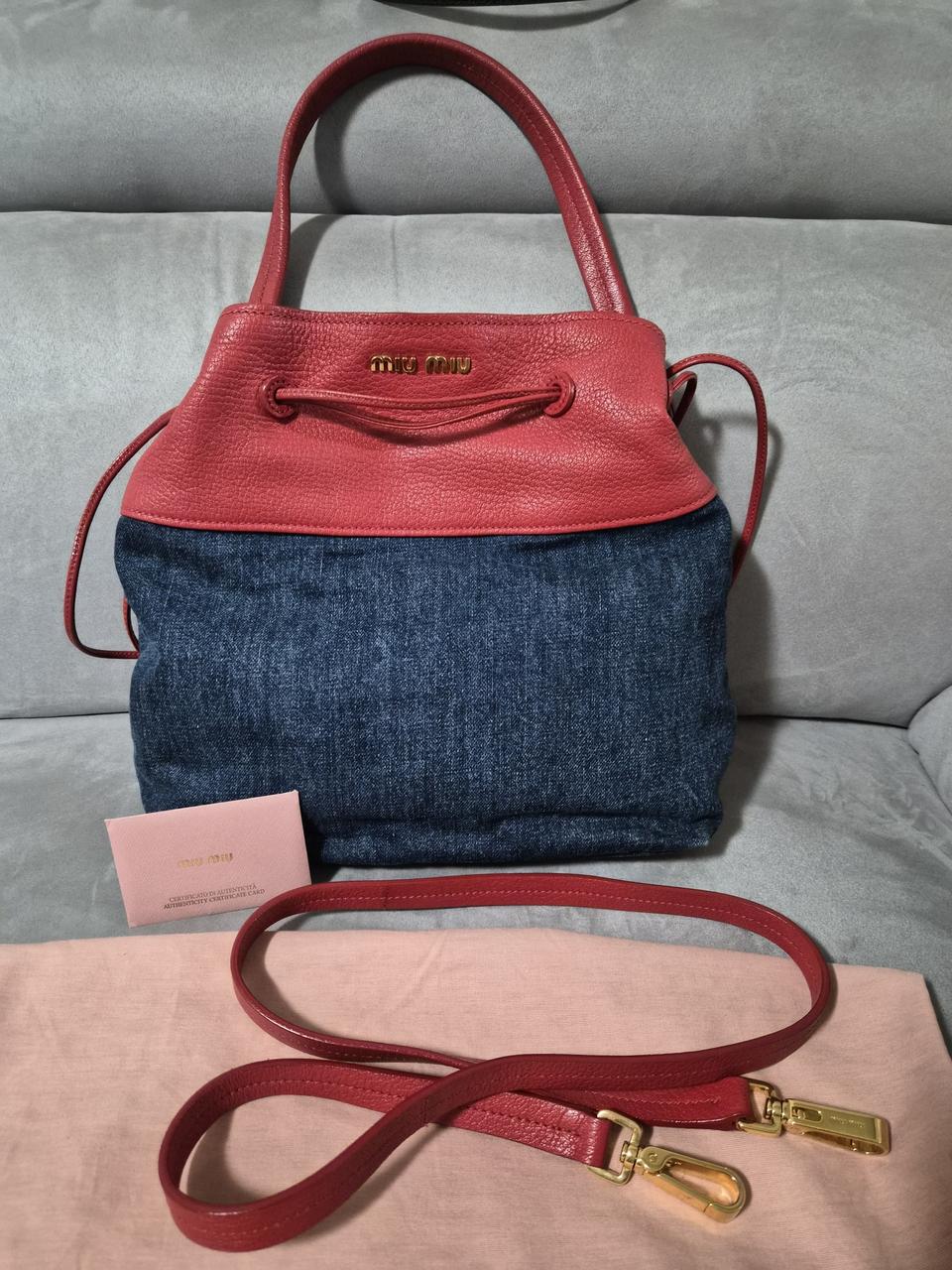 (급처)미우미우 데님 버킷백