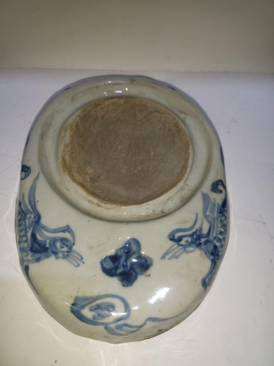 청화백자 쌍봉문 벼루