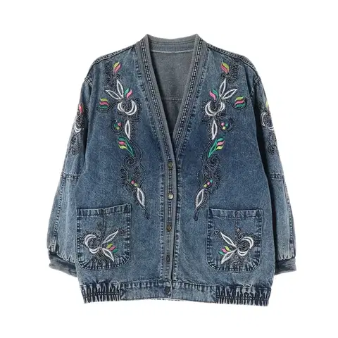 빈티지 데님자수 자켓