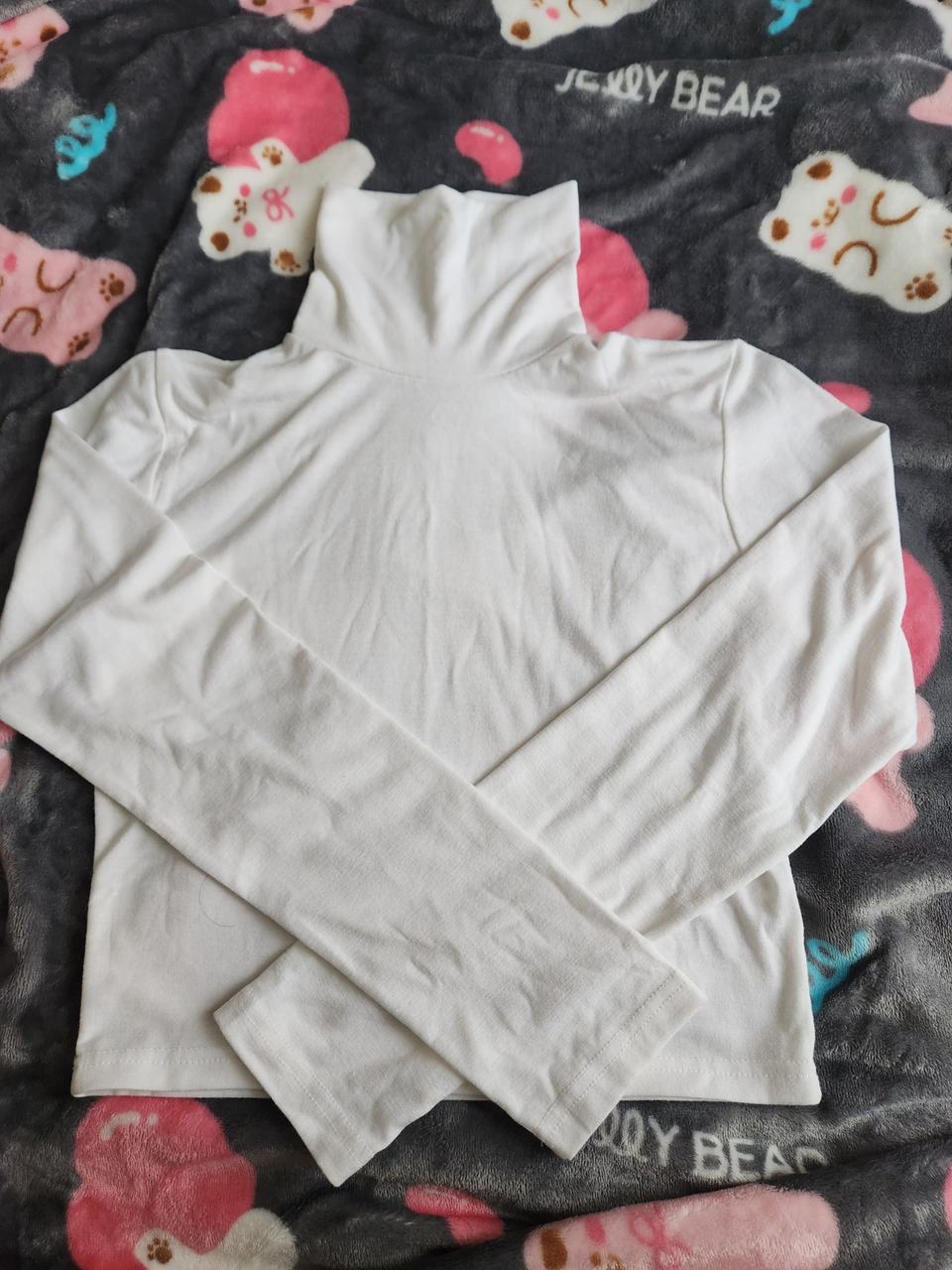 90-95크롭스타일목폴라면스판긴팔티