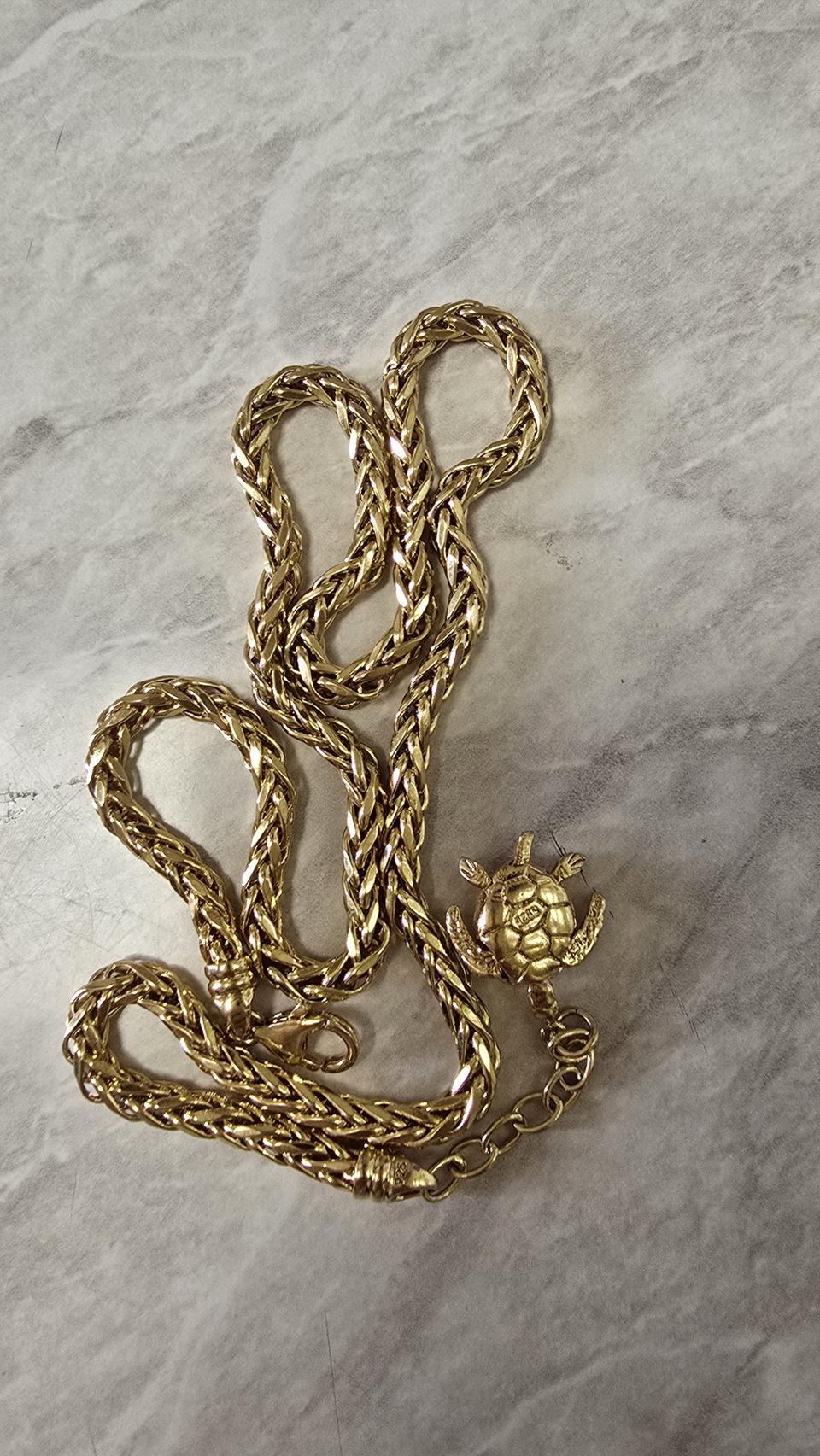 은92.5% 거북이목걸이50cm 순금입힌 도금