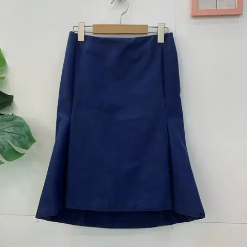 정품 발렌시아가 블루 코튼 미디스커트 36