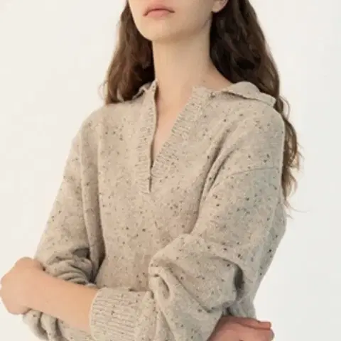 낫띵리튼 보카시 카라 니트 스웨터 출근룩 올드머니룩