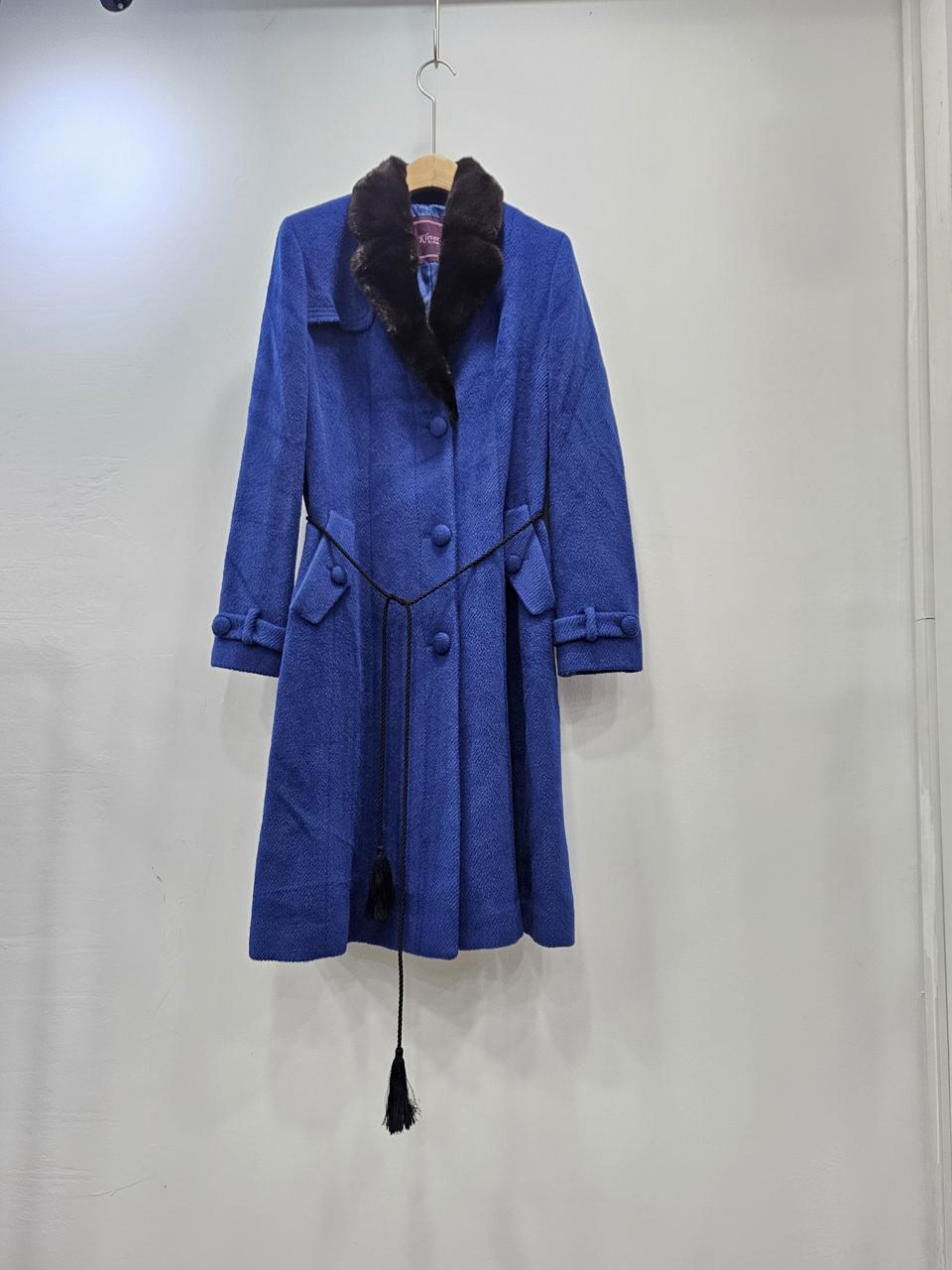 진도 끌레베(Klever)카라 밍크 트리잉 울알파카 롱코트