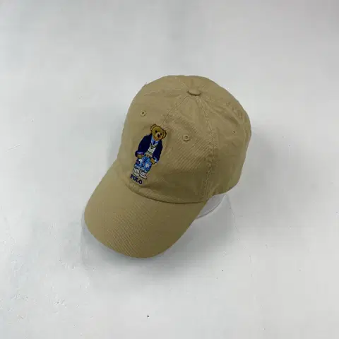 폴로 QR 신형 베어 자수 로고 베이지 볼 캡