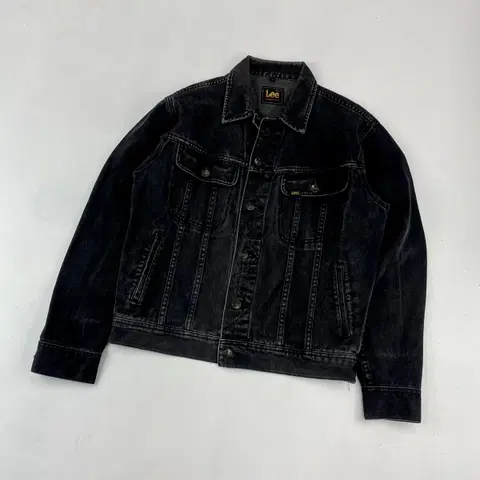90s Lee 포켓 흑청 데님 트러커 자켓 (97)