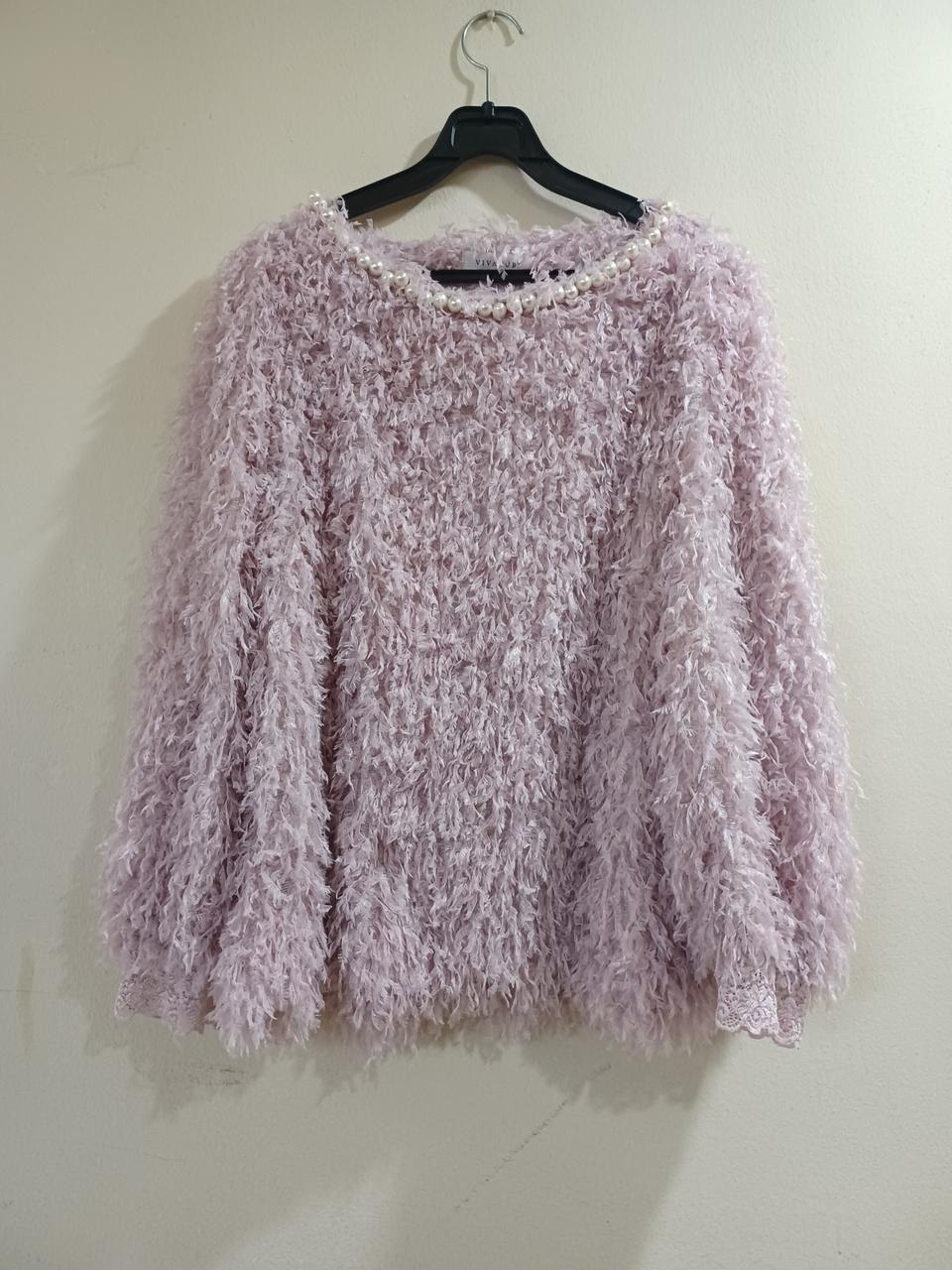 VIVARUBY 비바루비 연핑크색 털 니트