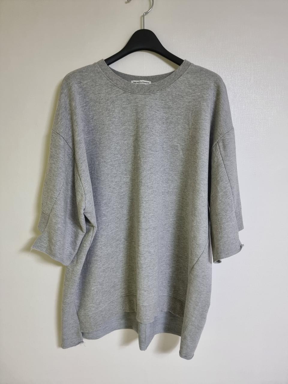 여성 66~88 | 그레이 루즈핏 코튼 반팔 맨투맨