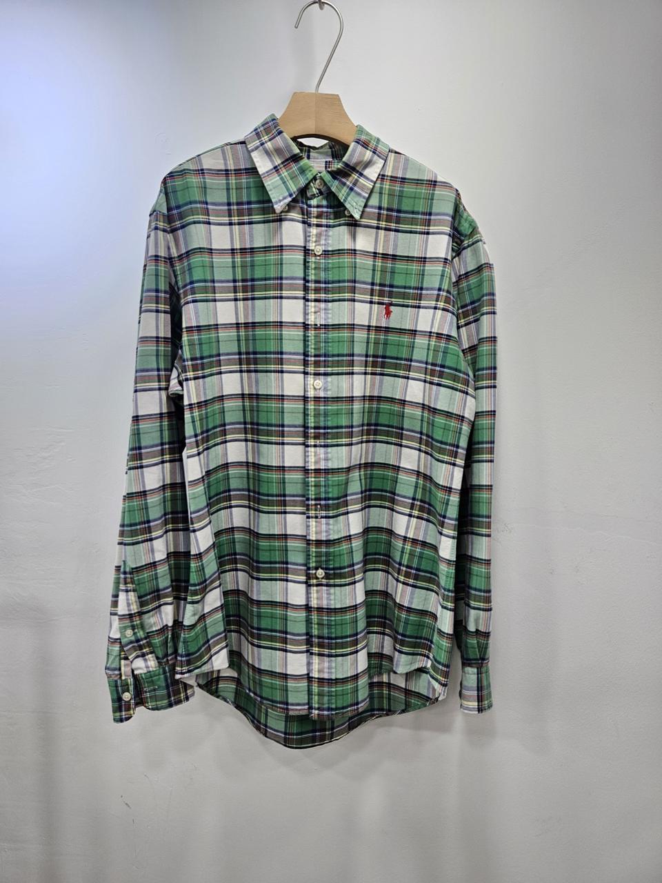 폴로 랄프로렌 커스텀핏 그린 체크셔츠 M