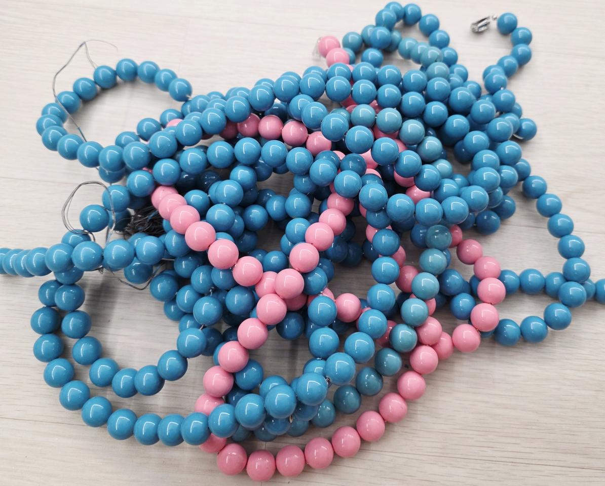 비즈 3색 14mm 약 400개 일괄