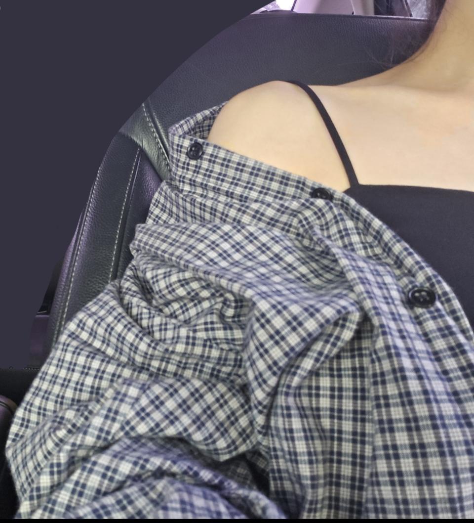 여자 체크 셔츠 체크 난방 롱셔츠