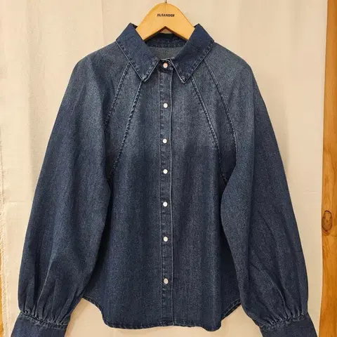 라그랑 풍성한 데님셔츠 블라우스(새옷)진청