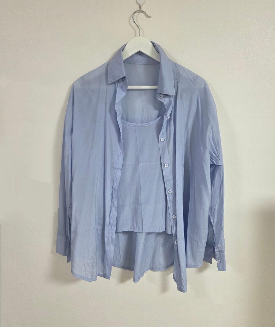 하늘색셔츠+나시세트