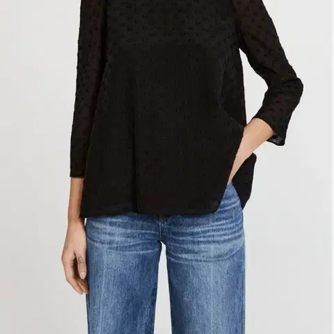 끌로디 피에로 Claudie Pierlot A라인 시스루 블라우스