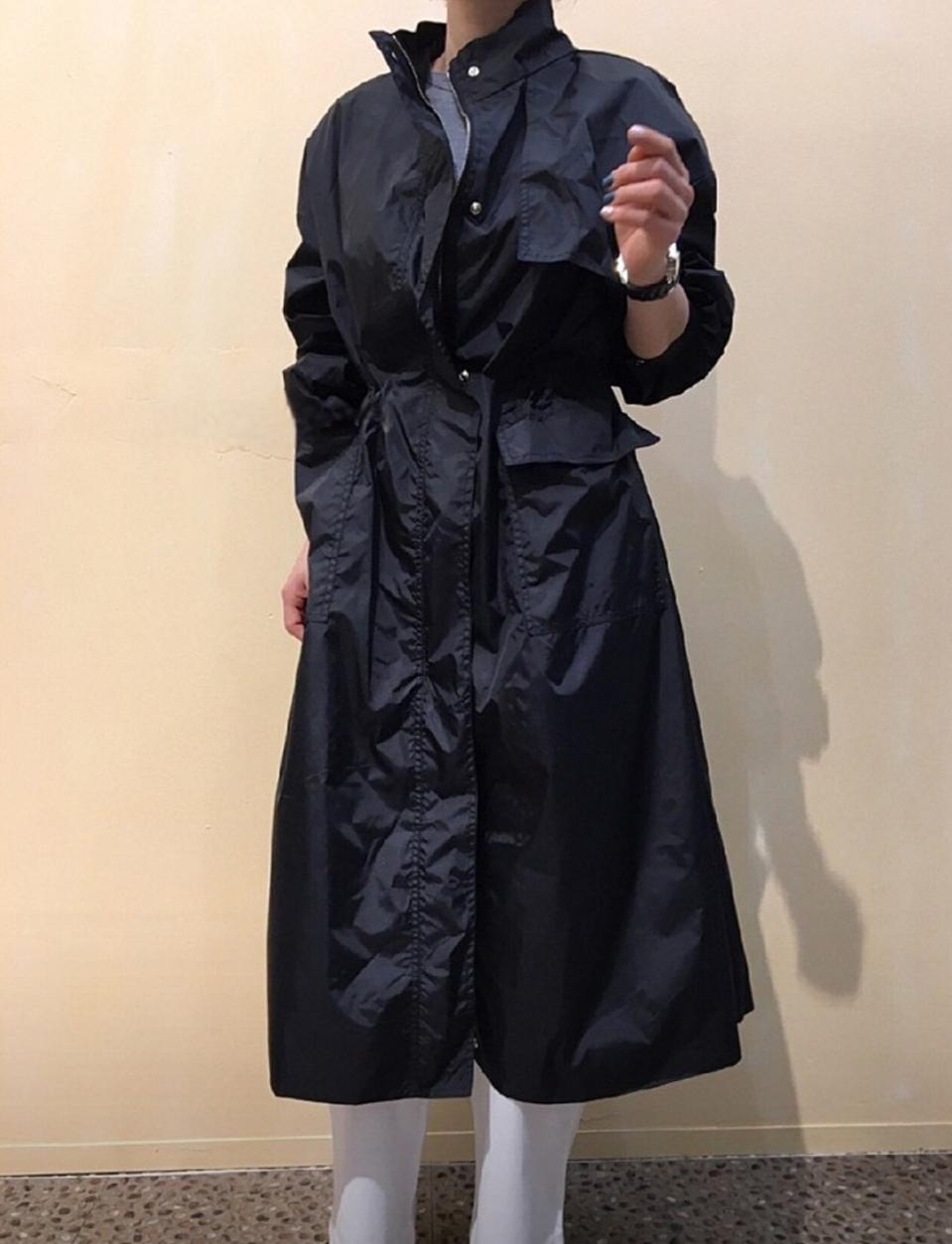 간절기 스트링 바람막이 롱 집업점퍼