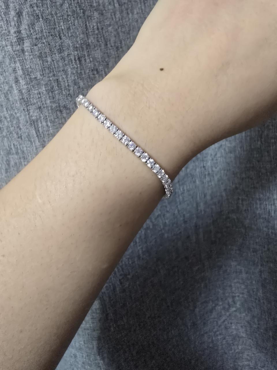 18k 모이사나이트 테니스팔찌 다이아 랩다이아