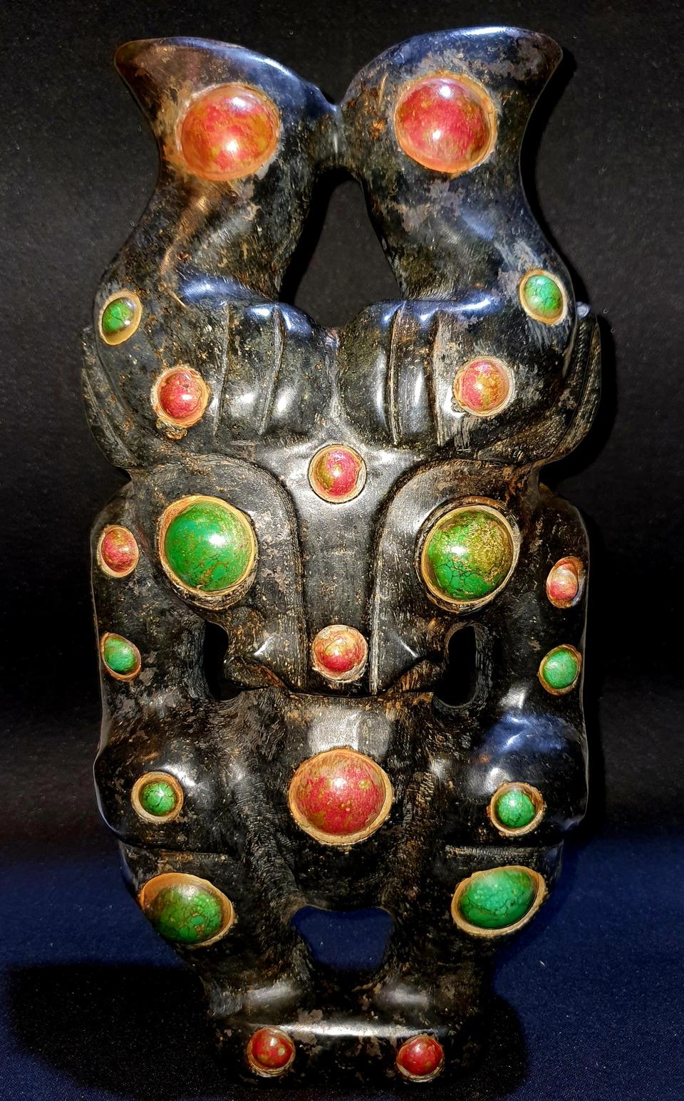 홍산문화 흑피 칼라 원석 조각상