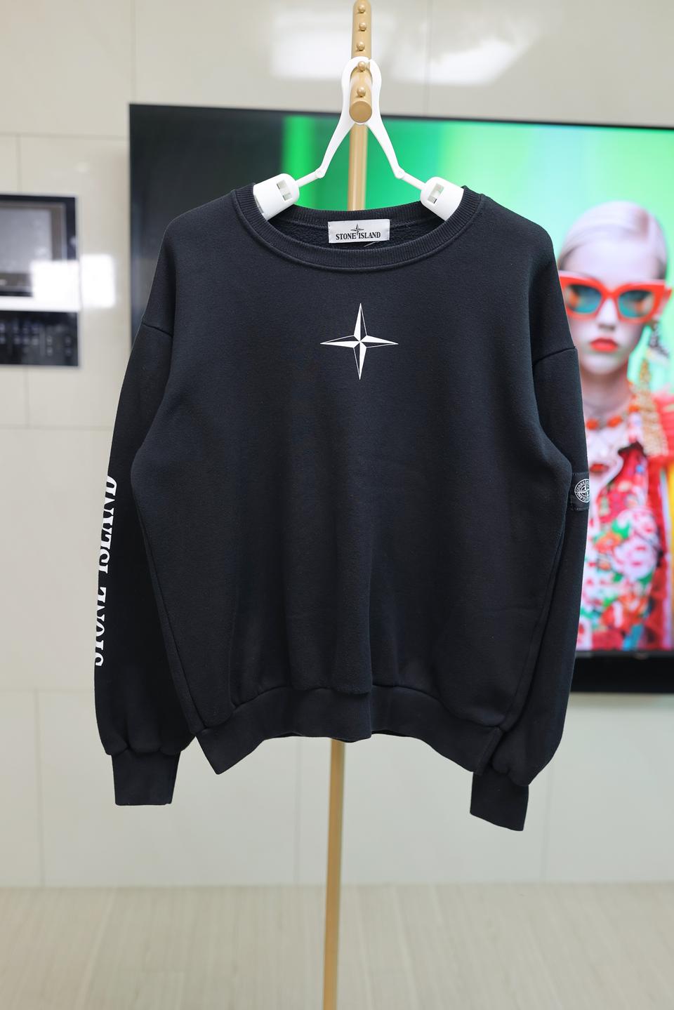 스톤아일랜드 블랙 나침반 맨투맨 L~XL 공용