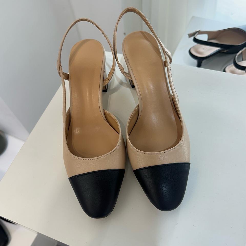 성수동수제화 소가죽 투톤 슬링백 구두