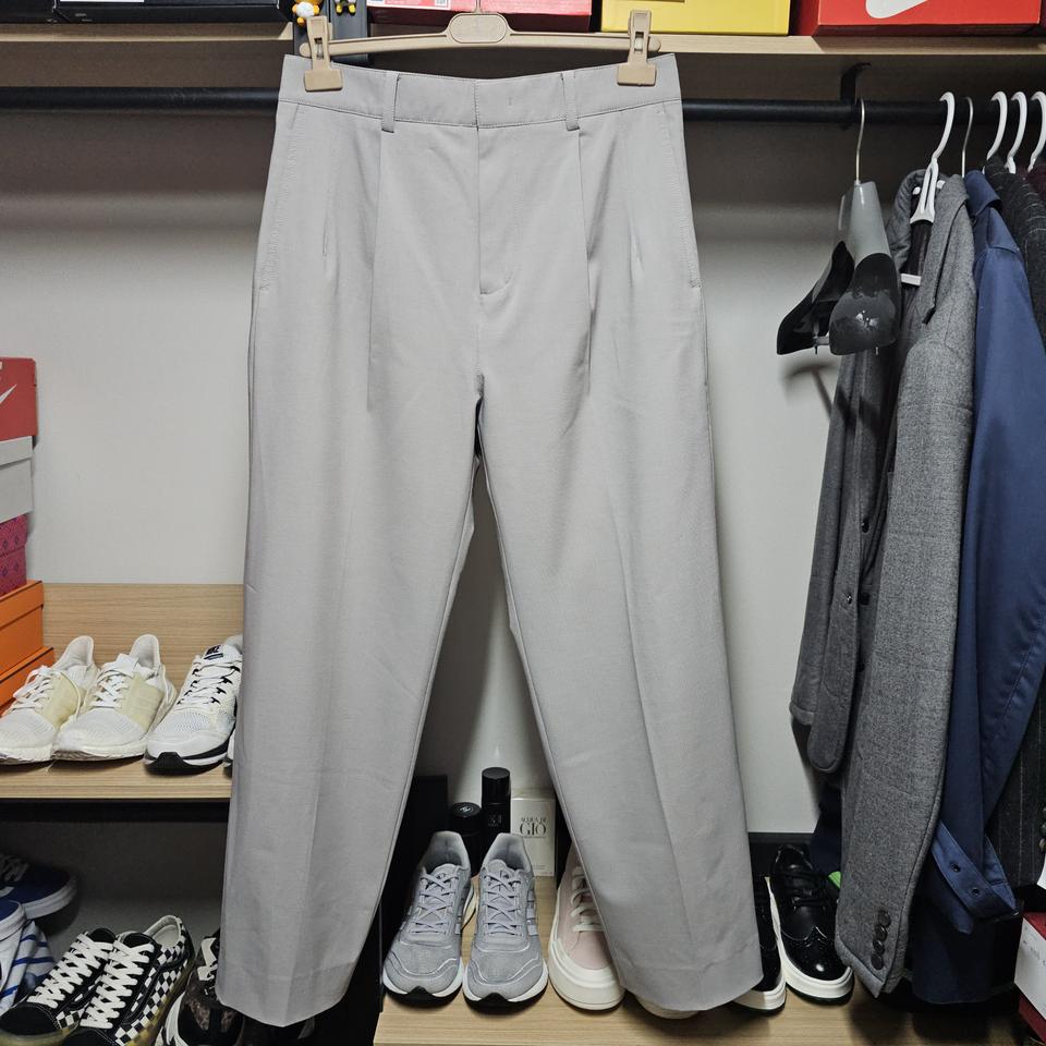 시스템옴므 후면밴드 남성슬랙스 와이드팬츠 34