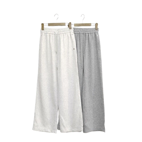 밴딩 멜란지 베이지 그레이 통바지 와이드팬츠