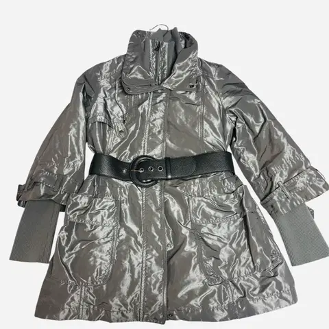 톰보이 실버 그레이 트렌치 점퍼 90사이즈