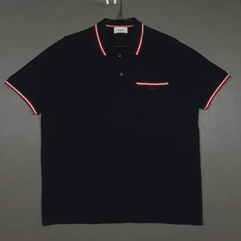 L) 정품 BALLY 발리 멀티 컬러 트윈팁 포켓 반팔 카라티 폴로 셔츠